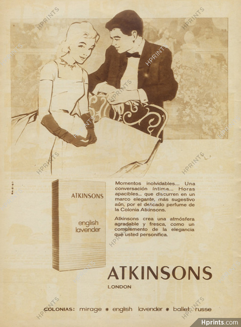F437 Advertising Pubblicità 1960 ATKINSONS ENGLISH LAVANDER 