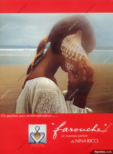 Nina Ricci (Perfumes) 1974 Farouche, Photo David Hamilton, Sea Shell, Lalique