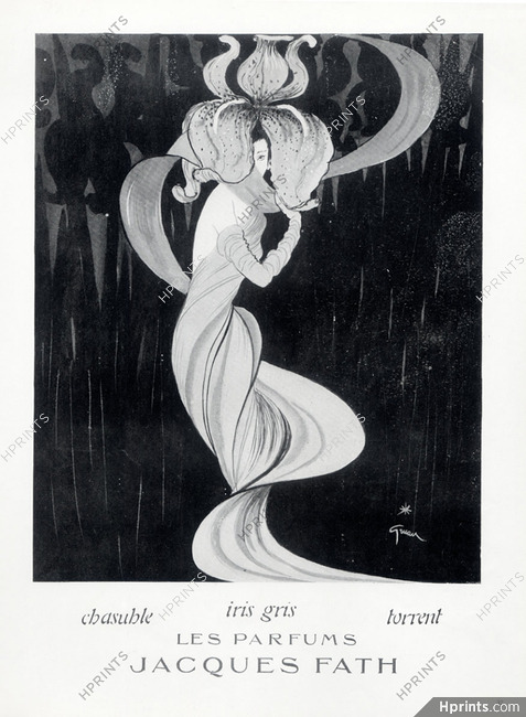 Jacques Fath (Perfumes) 1947 Iris Gris, René Gruau
