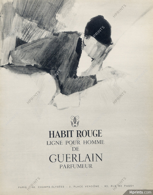 Guerlain (Perfumes) 1965 "Habit Rouge", jockey