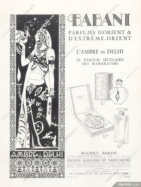 Babani (Perfumes) 1924 Ambre de Delhi, Egyptian