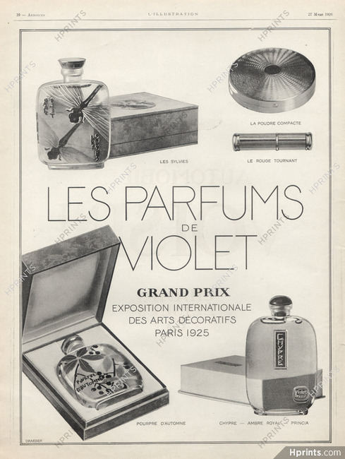 Violet (Perfumes) 1926 Les Sylvies, Pourpre d'automne, Chypre, Grand Prix Exposition des Arts Décoratifs (L)