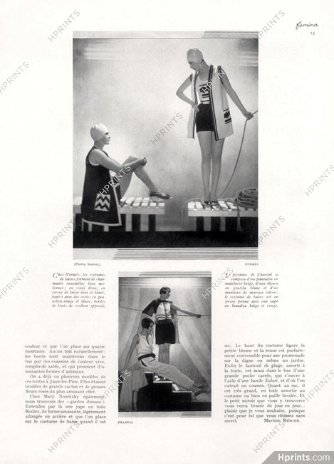 Hermès (Swimwear) & Chantal (pajamas) 1929 Photo Egidio Scaioni