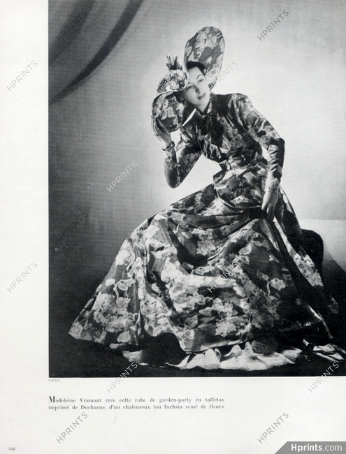 Madeleine Vramant (Couture) 1947 robe de Garden-party, Ducharne, Photo Elshoud