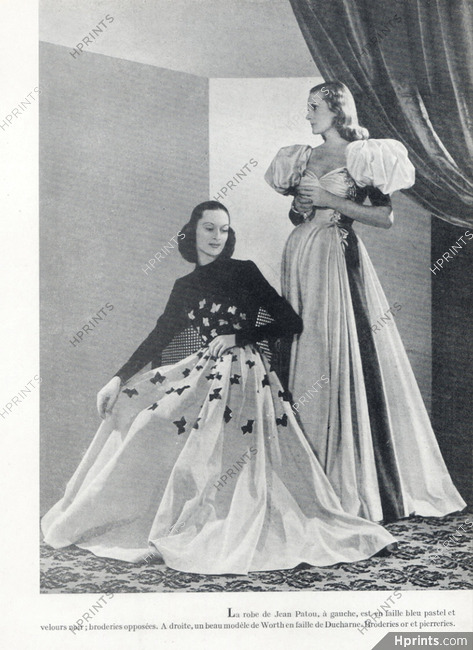 Jean Patou & Worth 1945 Ducharne, Evening Gown