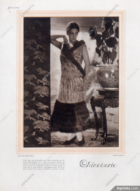 Lucien Lelong (Couture) 1923 "Robe en lamé et vison" Photo Laure Albin Guillot