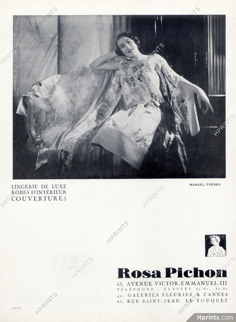 Rosa Pichon (Lingerie) 1929 Photo Manuel Frères
