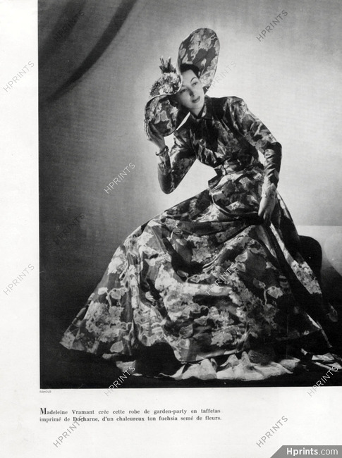 Madeleine Vramant (Couture) 1947 robe de Garden-party, Ducharne, Photo Elshoud