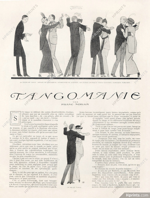 Tangomanie, 1913 - Tango dancers, Bernard Boutet de Monvel & André Pécoud, Text by Franc-Nohain, 3 pages