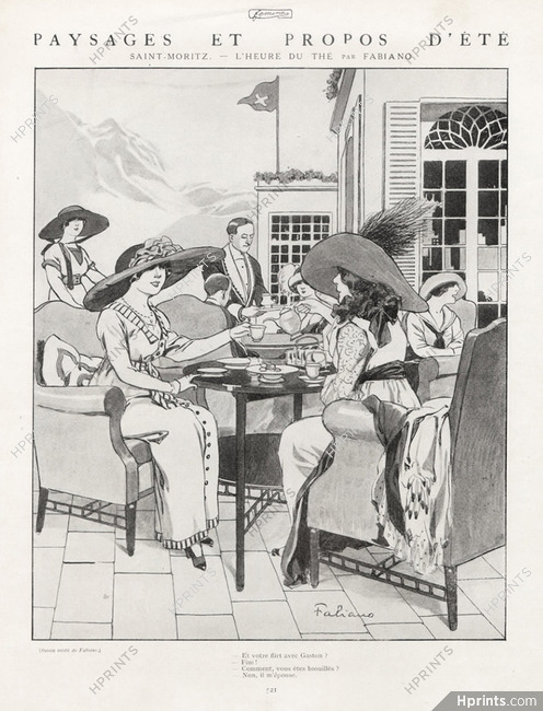 Fabien Fabiano 1912 Tea time, Saint- Moritz