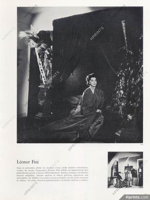Leonor Fini at home 1949 Photo Lido