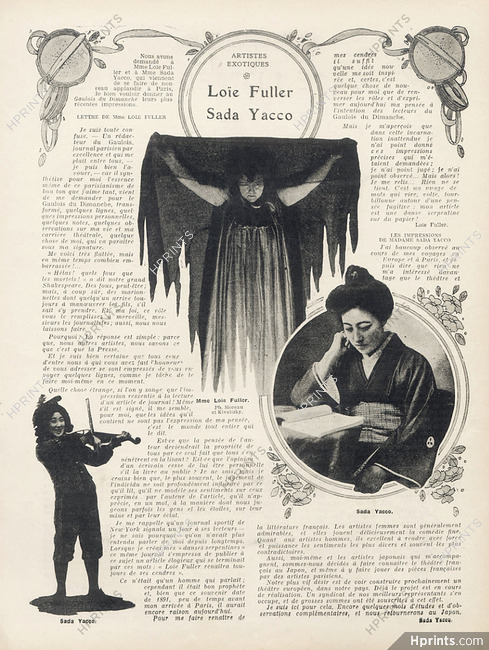 Loïe Fuller - Sada Yacco, 1908 - Artist's career, impressions, confidences, Texte par Loïe Fuller, Sada Yacco