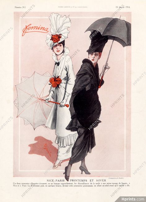 Soulié 1914 Elegant Parisienne, Umbrella