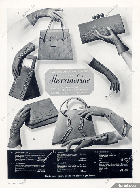 Alexandrine (Gloves) 1936 handbags