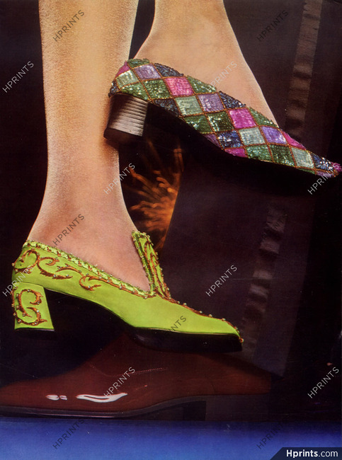 Christian Dior (Shoes) 1967 Roger Vivier, Cardin (Shoes for man) Photo J.L Guégan