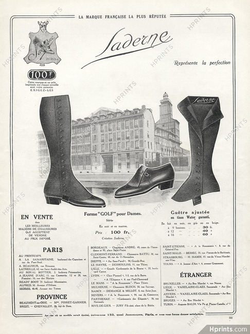 Saderne (Shoes) 1921 factory