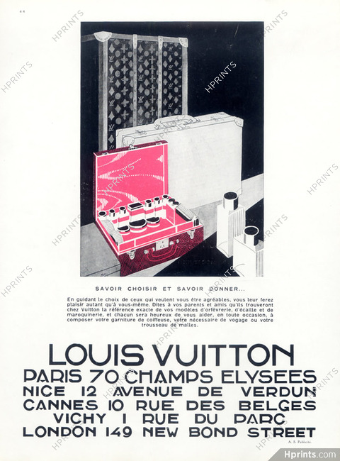Louis Vuitton 1929 "Savoir choisir et savoir donner..." Malles, Toiletry Bag, Suitcase (magenta)