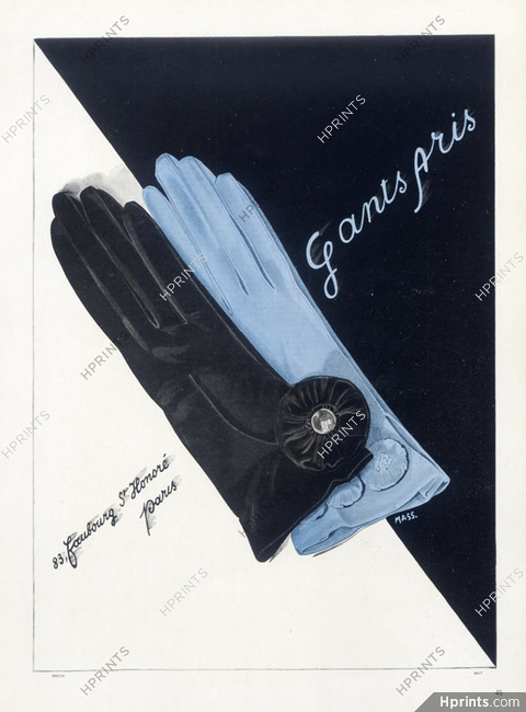 Gants Aris (Gloves) 1947 Mass