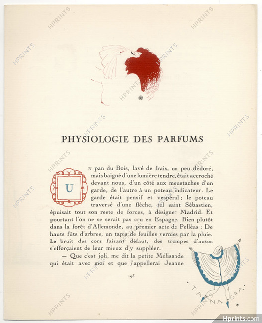 Physiologie des Parfums, 1923 - Charles Martin, Tanagra, Chypre, Violet. La Gazette du Bon Ton, n°5, Text by Coriandre, 4 pages