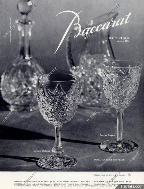 Baccarat (Crystal Glass) 1964 Services "Lagny" & "Colbert"