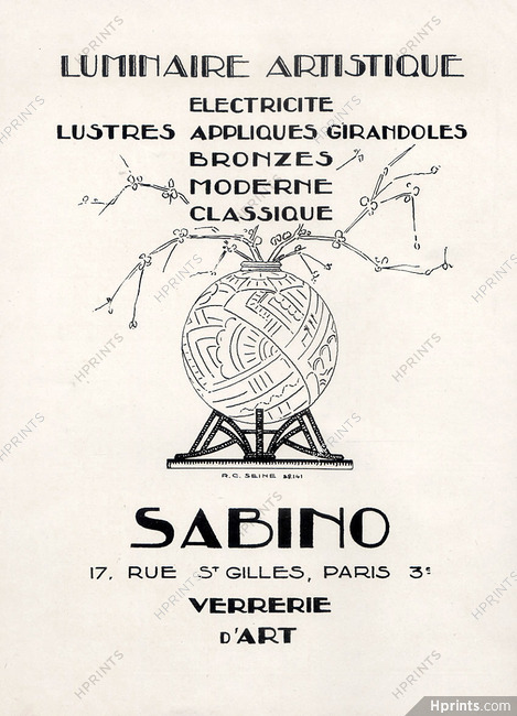 Sabino - Verrier d'Art (Luminaires) 1926