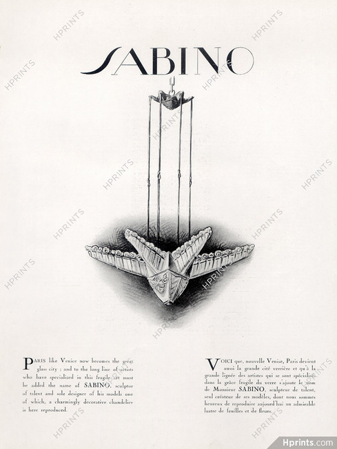 Sabino - Verrier d'Art (Luminaires) 1926 Chandelier