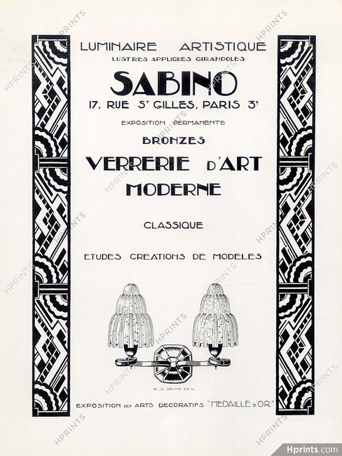 Sabino - Verrier d'Art (Luminaires) 1926 Art deco