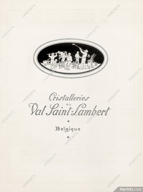 Cristalleries du Val Saint Lambert (Crystal Glass) 1925 workshop