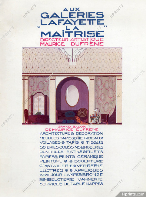 Maurice Dufrène 1926 Interior Decorator, La Maitrise (Galeries Lafayette)