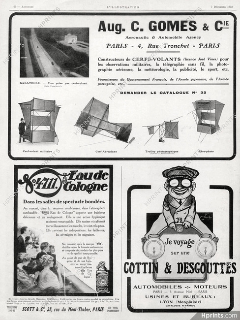 Aug. Gomès & Cie 1912 cerf-volant, Kite, air toys