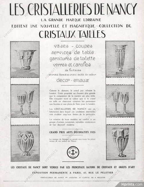 Cristalleries de Nancy (Crystal Glass) 1927