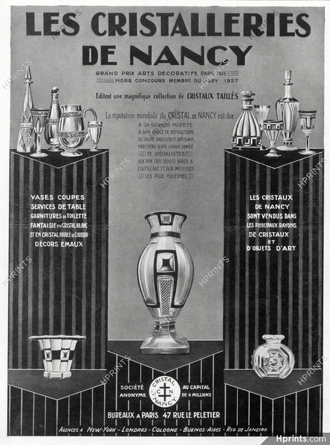 Cristalleries de Nancy 1928 Art Deco