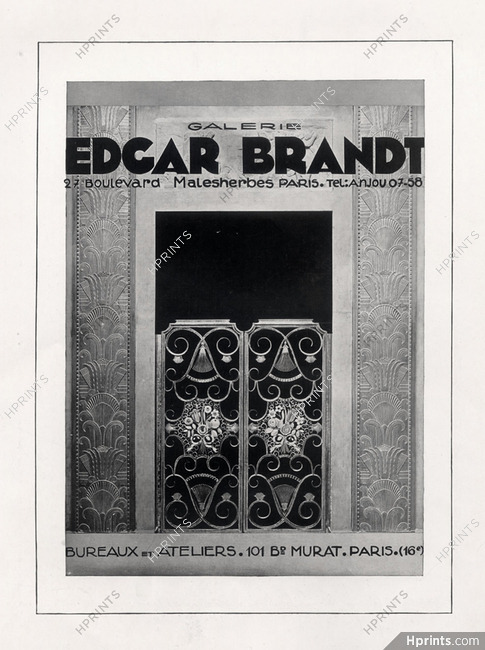 Edgar Brandt 1929 Decorative Arts, Ironworks