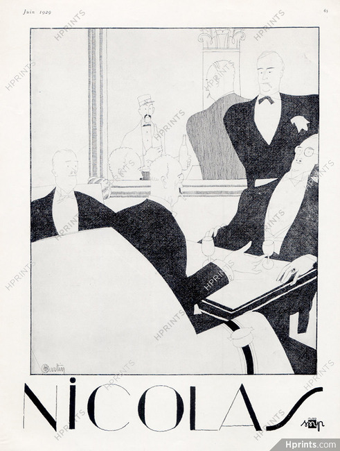 Nicolas (Drinks) 1929 Charles Martin, Restaurant