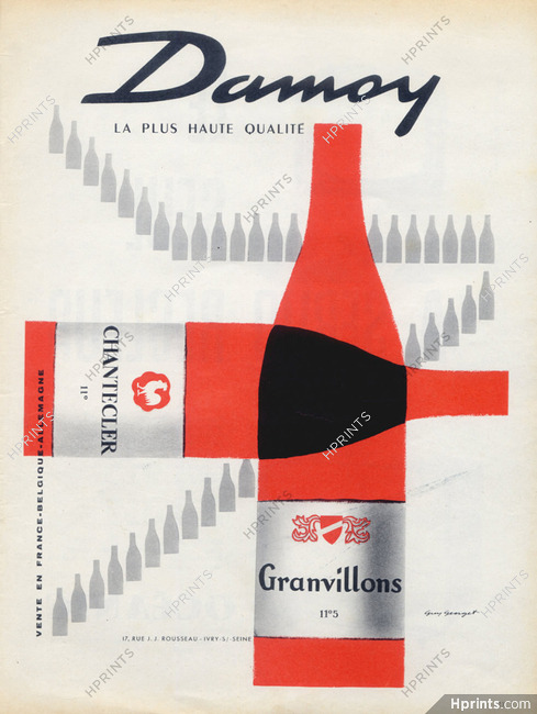 Damoy (Wine) 1960 "Chantecler" "Granvillons", Guy Georget