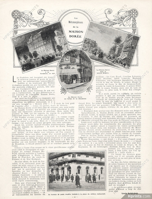 Maison Doré "Maison d'or" (Restaurant Verdier) 1900s Histoire, anecdotes...founded in 1840