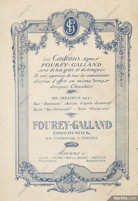 Fourey-Galland (Chocolates) 1913