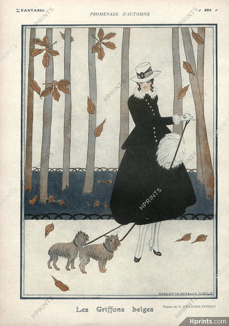 Geneviève Granger-Donilo 1916 ''Les Griffons Belges'' Autumn Elegant