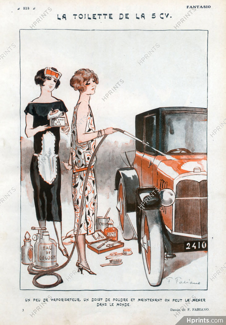 Fabiano 1925 La Toilette de la 5CV, Car Wash, Citroën (Cars)