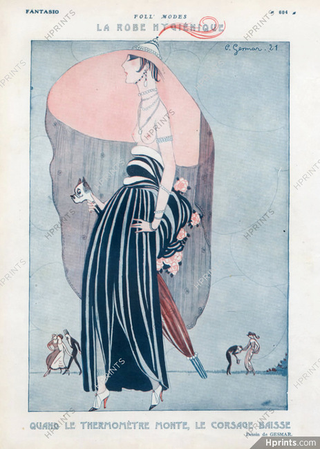 Charles Gesmar 1922 "The Hygienic Dress" Foll' Modes, Roaring Twenties, Topless, Fancy Dress Hat