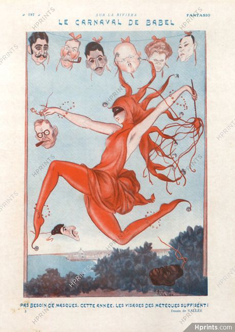 Armand Vallée 1924 The Carnival of Babel, Metics' Faces, Costume, Disguise
