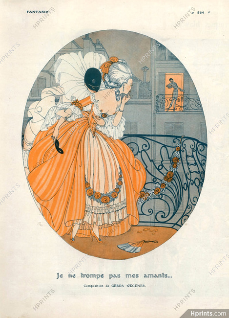 Gerda Wegener 1914 Masquerade Ball, Pierrot, Topless