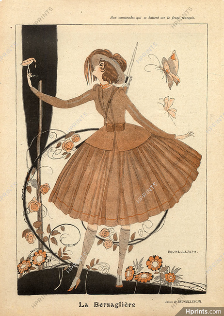 La Bersaglière, 1917 - Umberto Brunelleschi Huntress, Butterfly