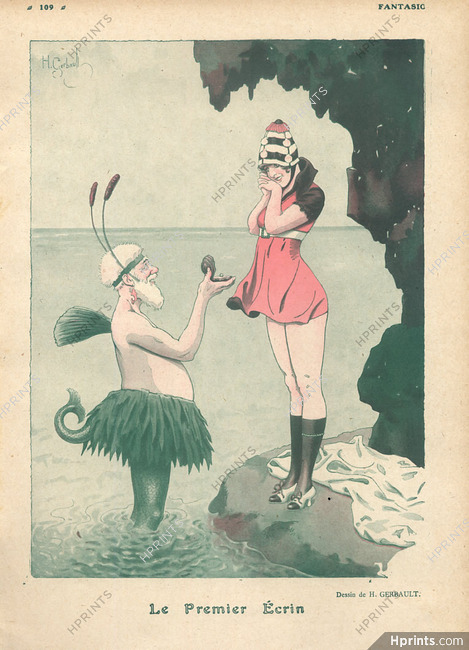 Gerbault 1917 ''Le Premier Ecrin'' Bathing Beauty