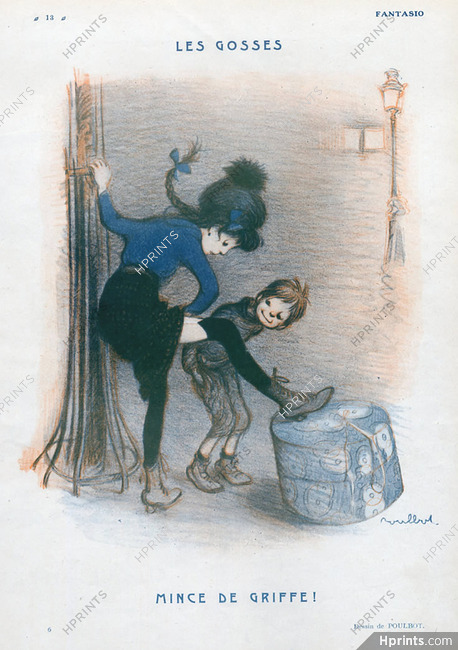 Poulbot 1922 ''Les gosses'' "Mince de griffes", Stockings Hosiery