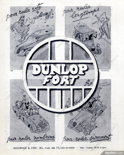 Dunlop (Tyres) 1937 Pierre Delarue-Nouvellière, comic strip
