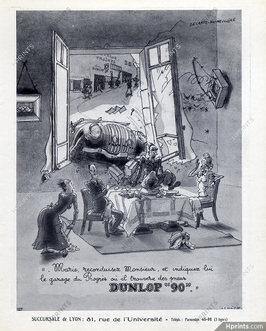 Dunlop (Tyres) 1937 Pierre Delarue-Nouvellière, comic strip