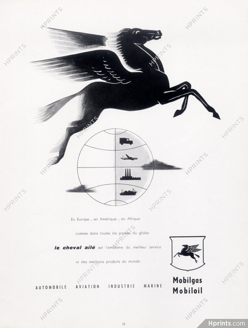 Mobiloil (Motor Oil) 1954 'Le cheval ailé"