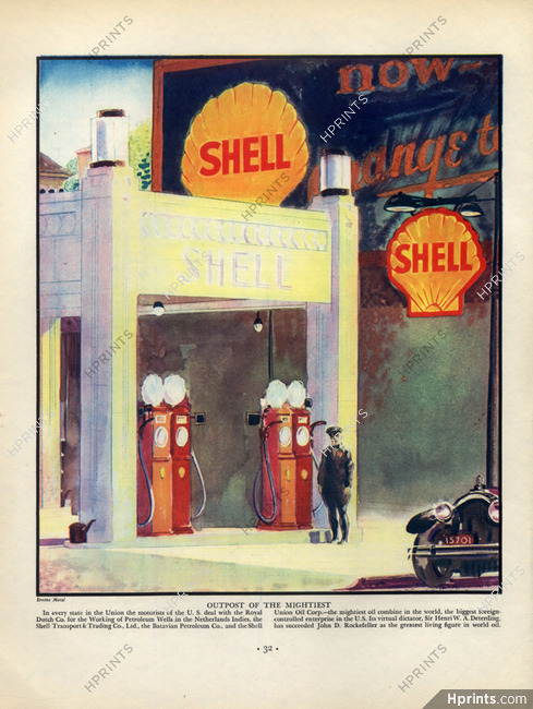 Shell (Motor Oil) 1932 "outpost of the mightiest" Ervine Metzl, Motorist