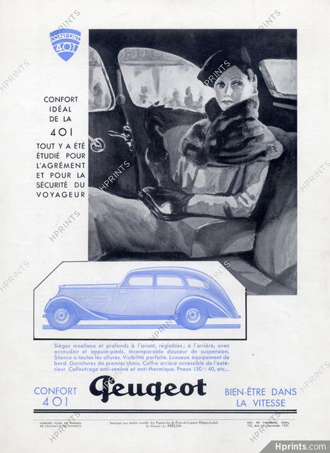 Peugeot (Cars) 1935 "Confort 401" René Bouché